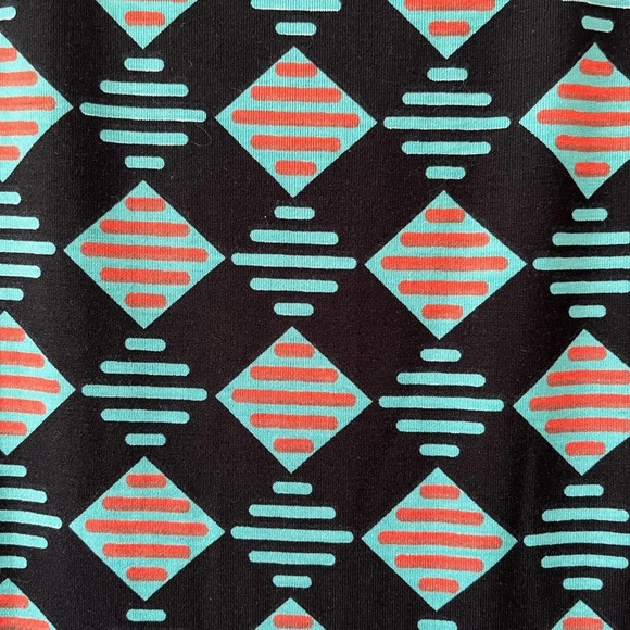 LuLaRoe NWT Black Mint Green Orange Geometric Print Dress Small - Picture 8 of 11
